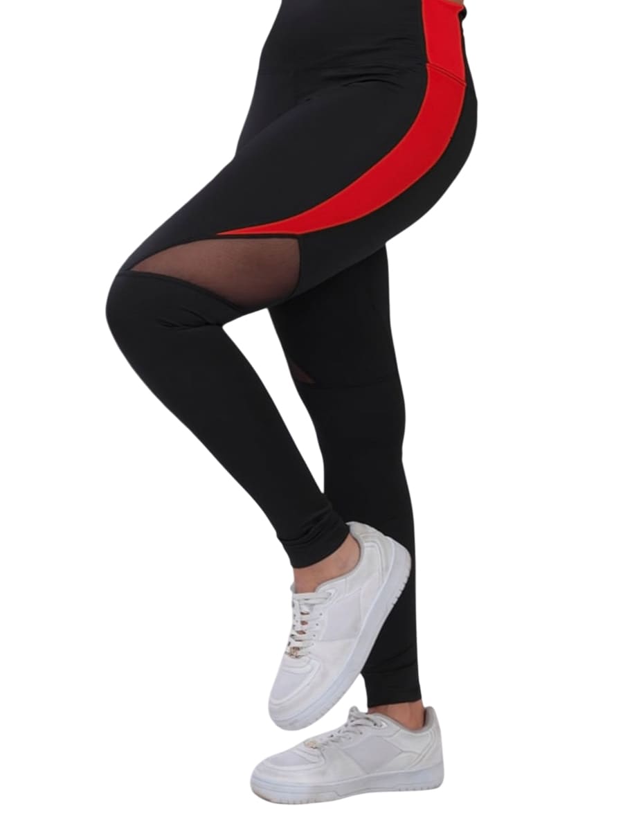 Legging Sport Women's Black In Red