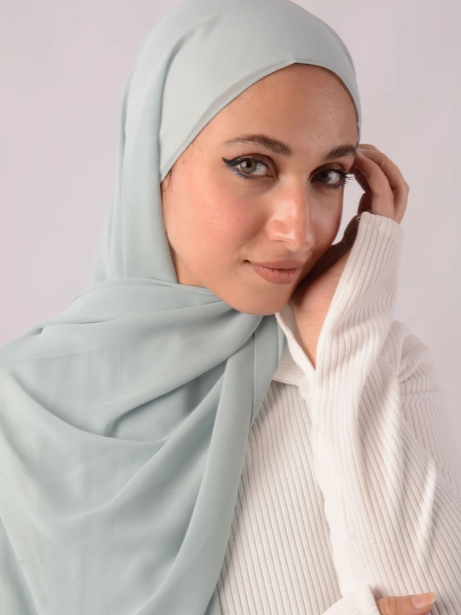 Scarf Chiffon Baby Blue Light