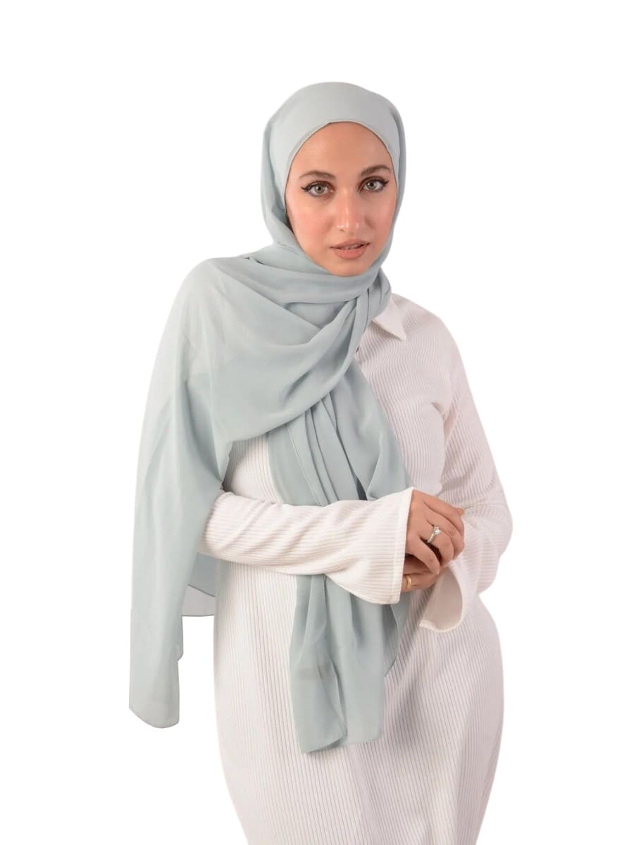 Scarf Chiffon Baby Blue Light