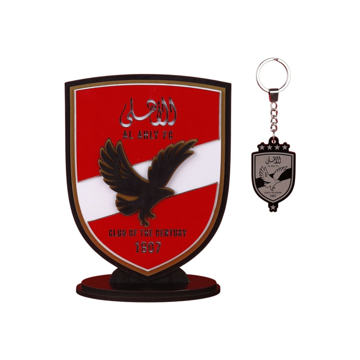 درع نادي الاهلي المصري + ميدالية اكريليك هدية
