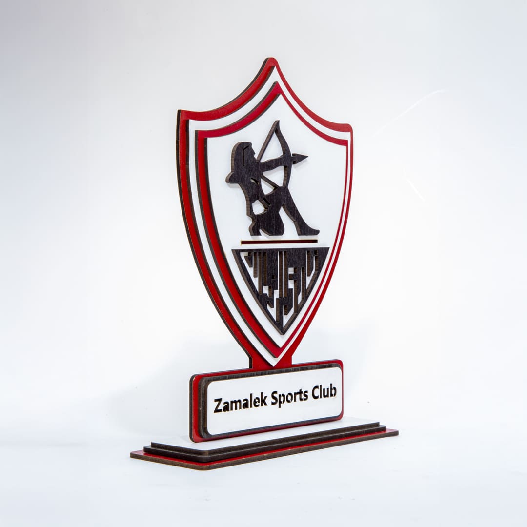 درع نادي الزمالك المصري + ميدالية اكريليك هدية