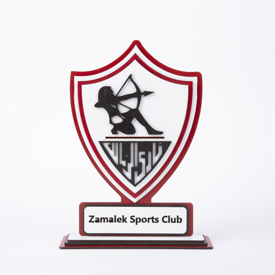درع نادي الزمالك المصري + ميدالية اكريليك هدية