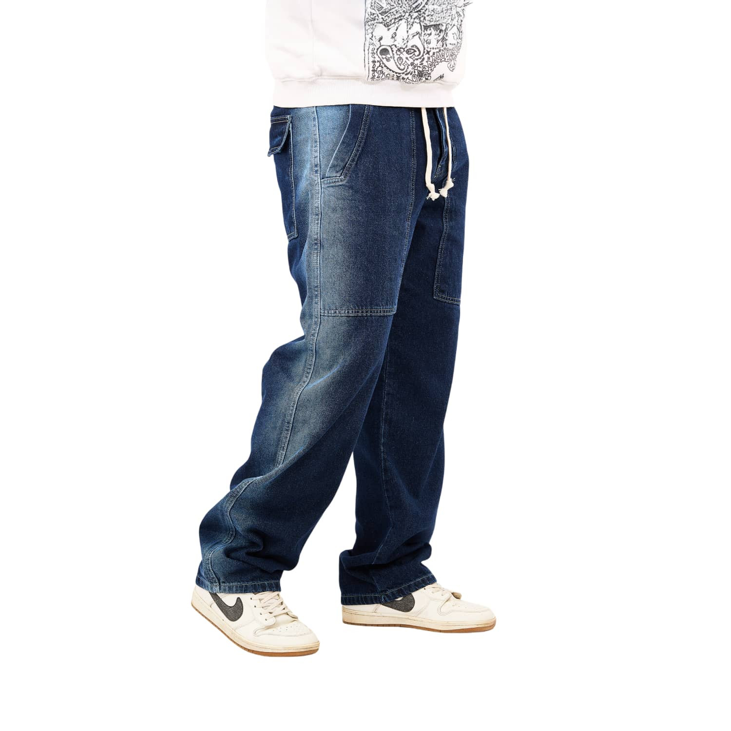 Pants Jeans Men's Casual Multi Pockets Fit Comfortable
