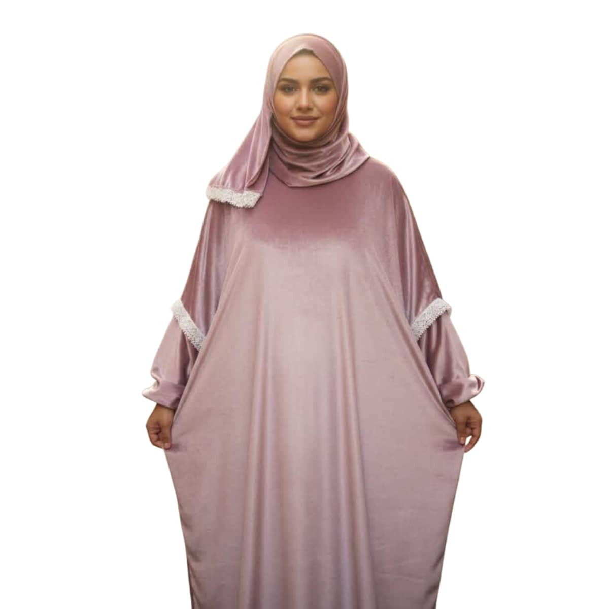 Isdal Prayer Velvet Royal Color Cashmere Lace White