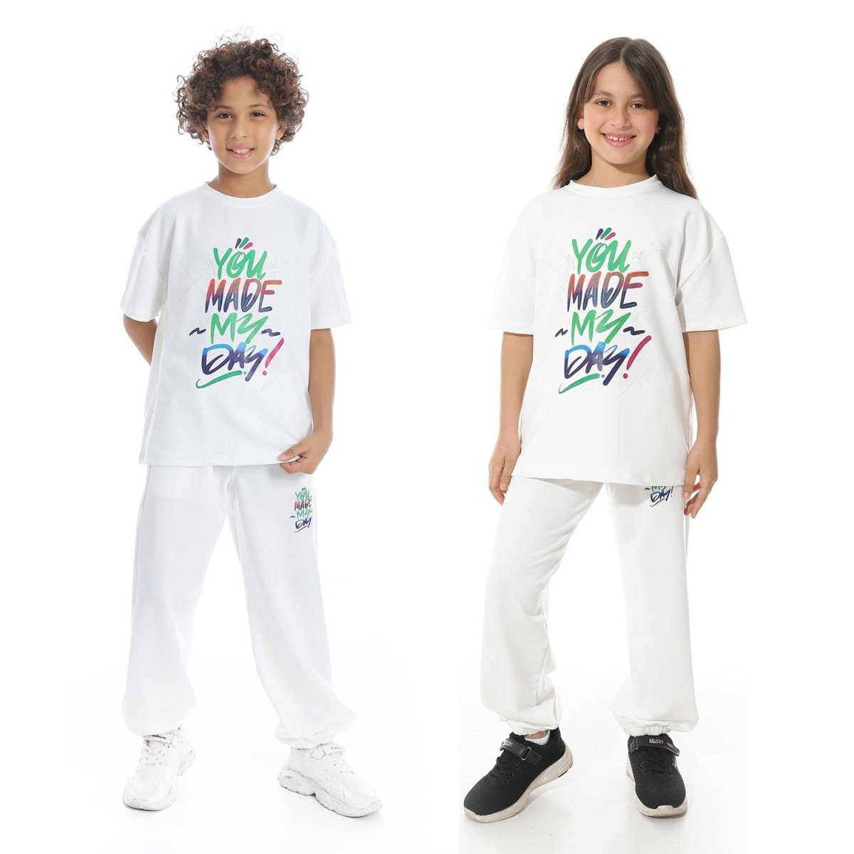 Set Pajamas Kids Summer Comfortable Printed From Front Unisex