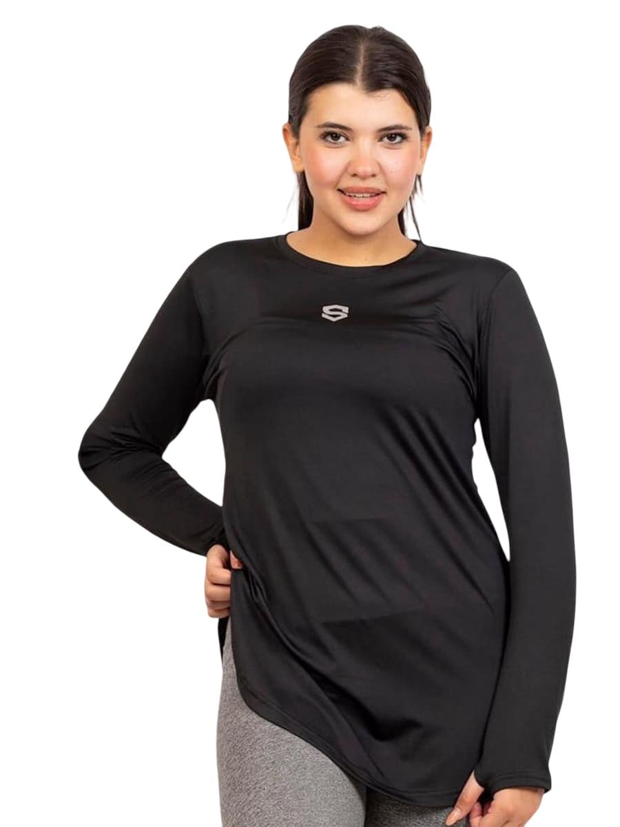 T-Shirt Sport Women's Sleeve Black