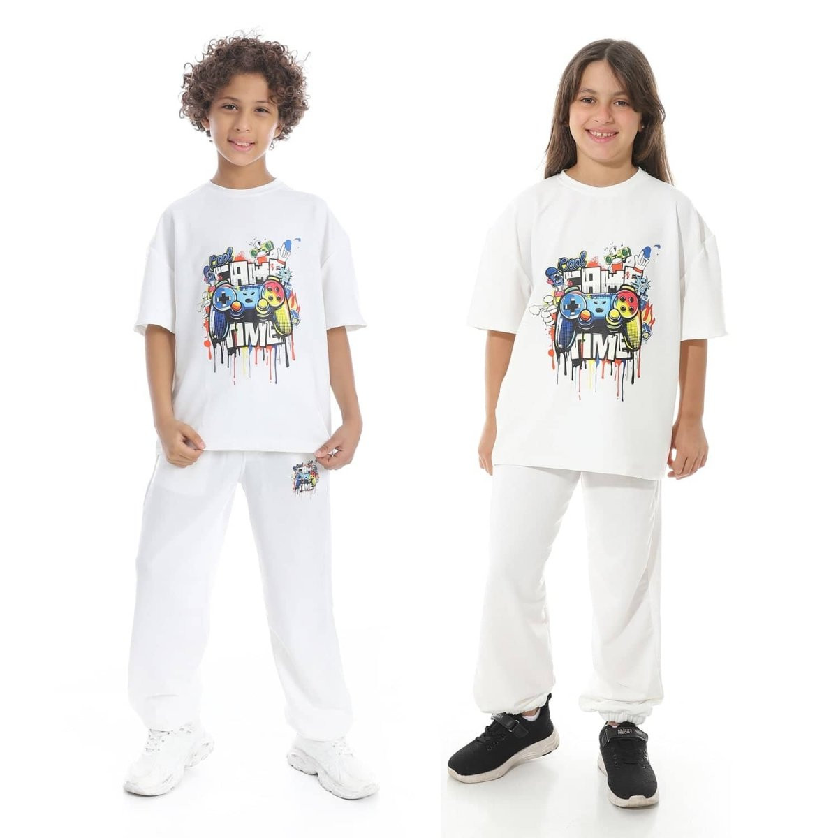 Set Pajamas Kids Summer Print Special From Front Unisex