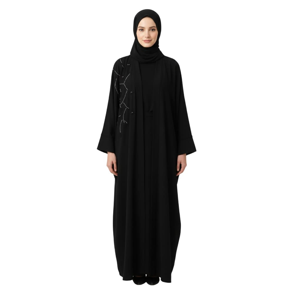 Abaya Velvet Black Suitable For Reception And Going Out Design Luxury Embroidery Silk