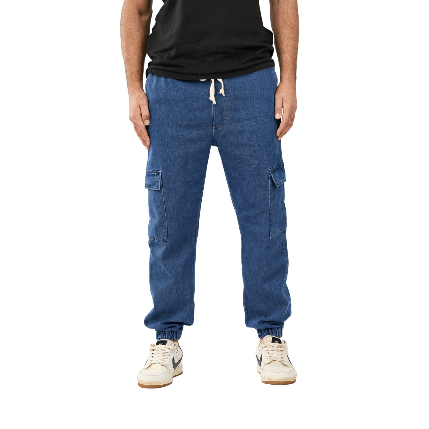 Pants Jeans Cargo Jogger With Laces Waist Flexible