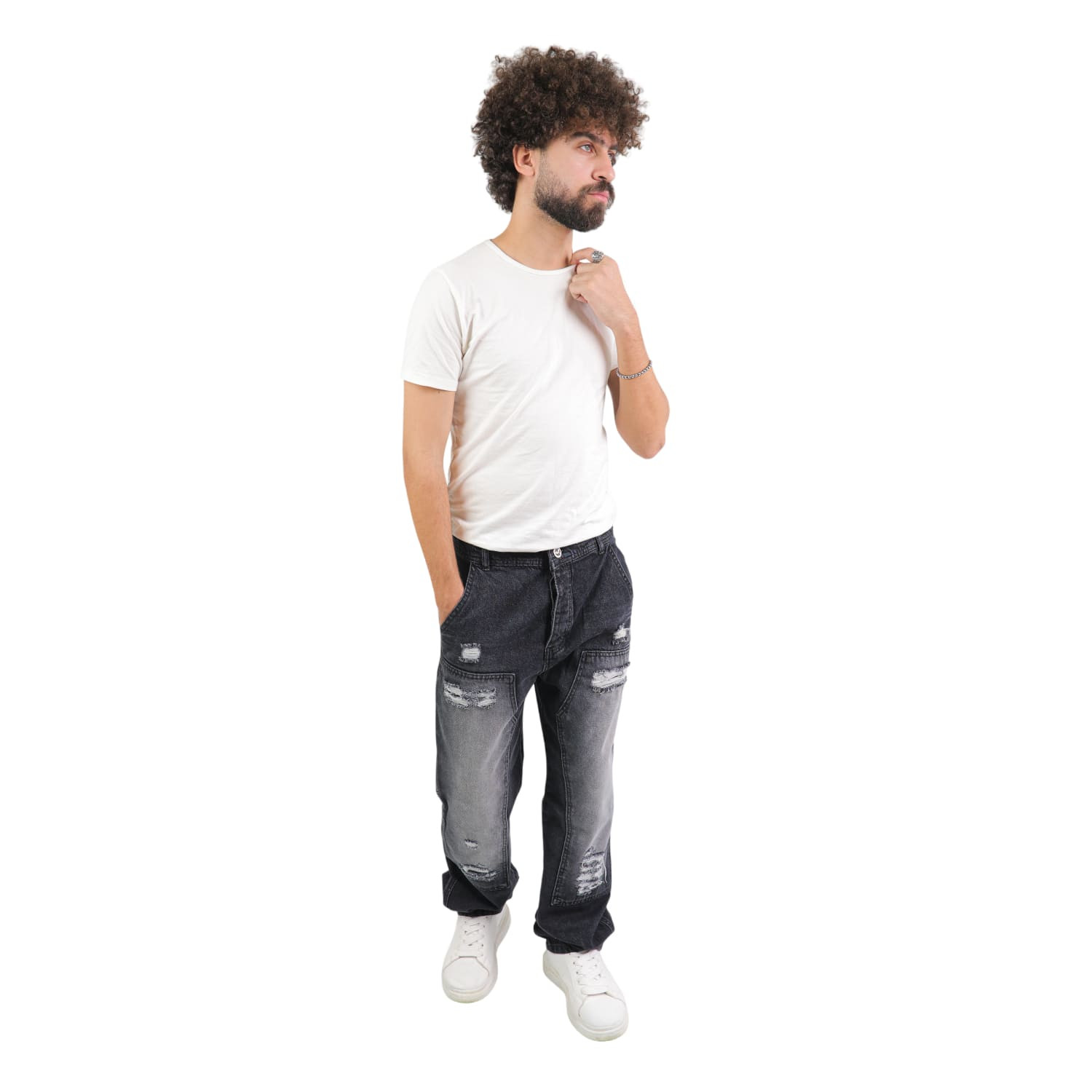 Pants Jeans Cargo Modern Pockets Side Colors Varied