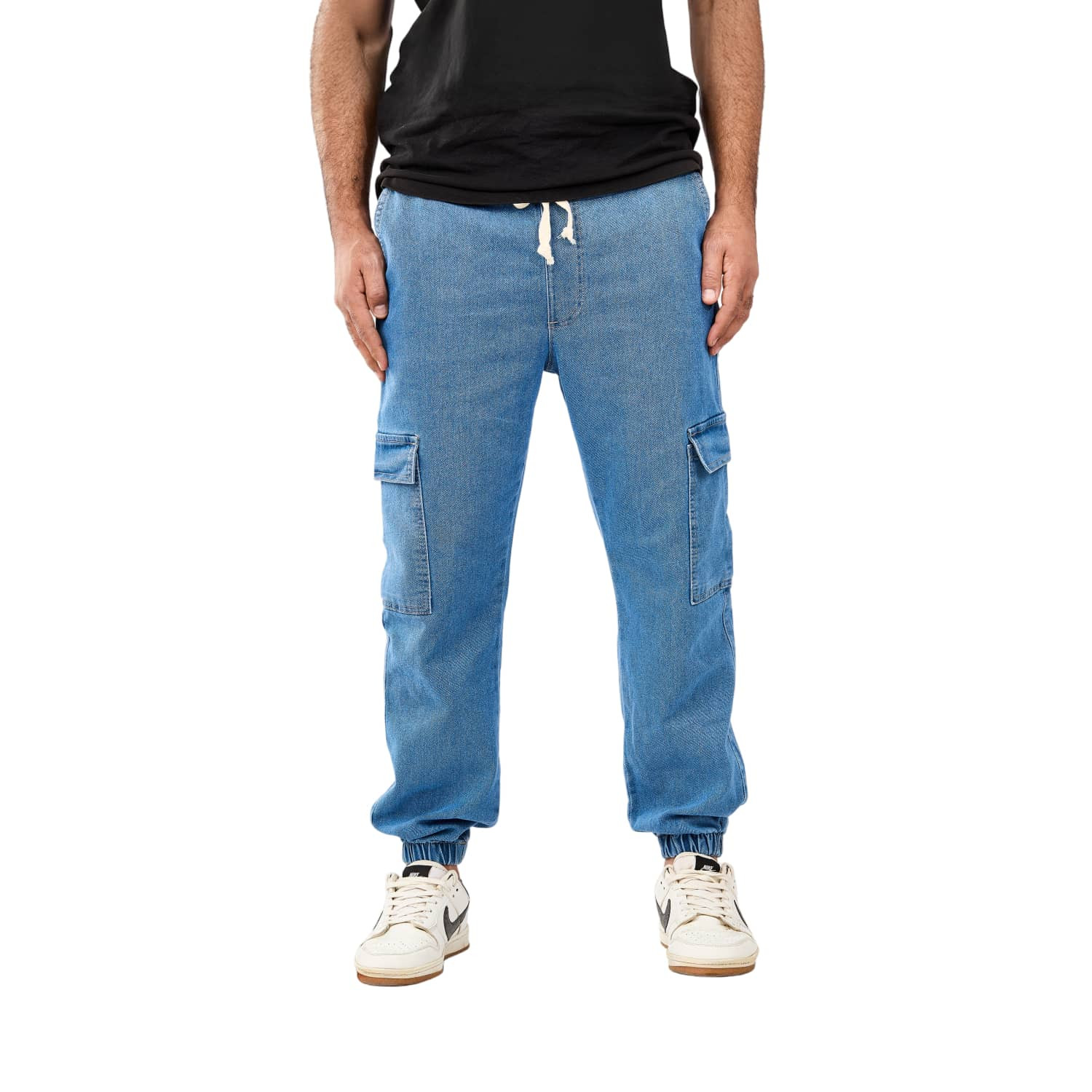 Pants Jeans Cargo Jogger With Laces Waist Flexible
