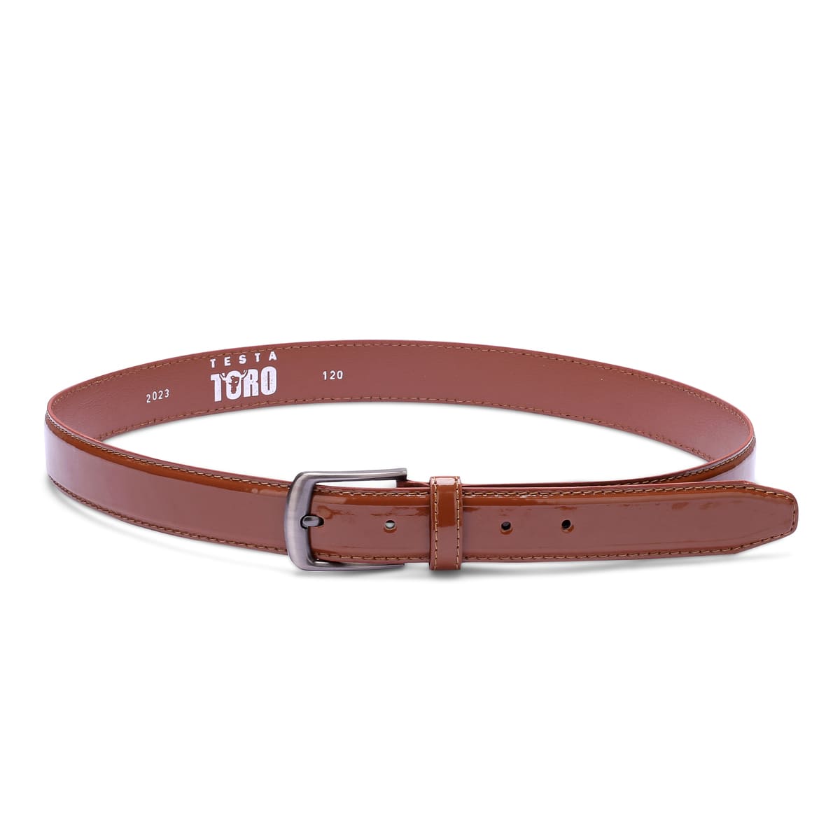 Belt Men's Leather Natural Classic Formal Glossy
