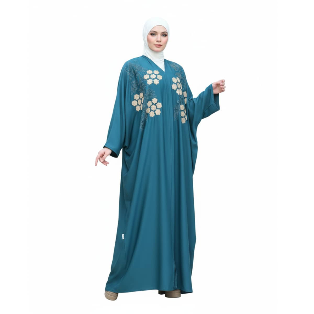 Wrapping Women's With Veil In Color Petroleum Style Rose