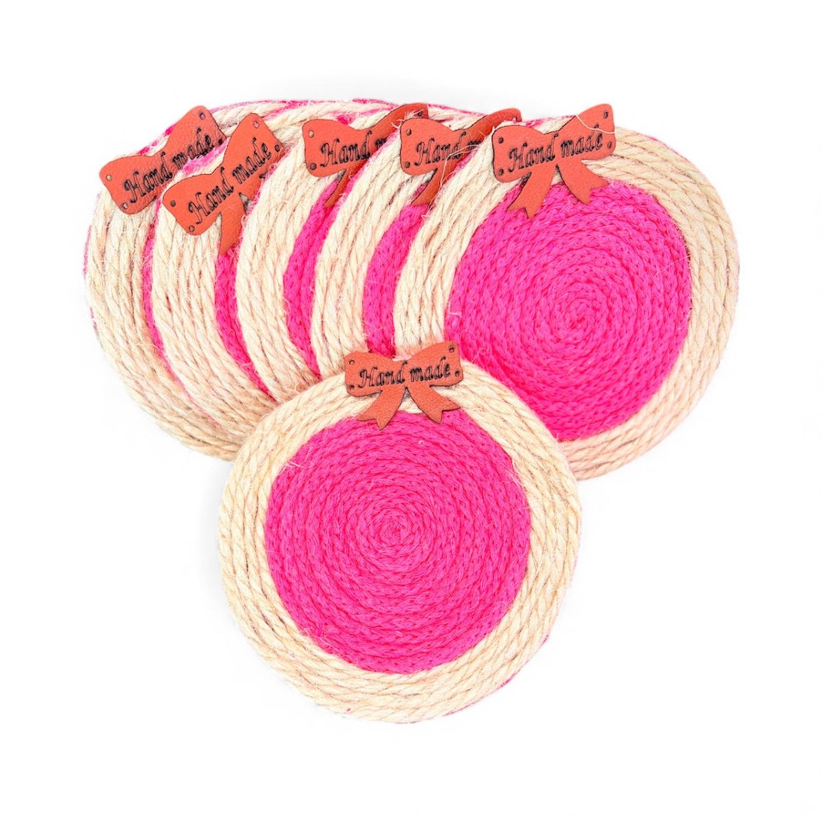 Set Molds Macrame Round Handmade Made Beige Floral