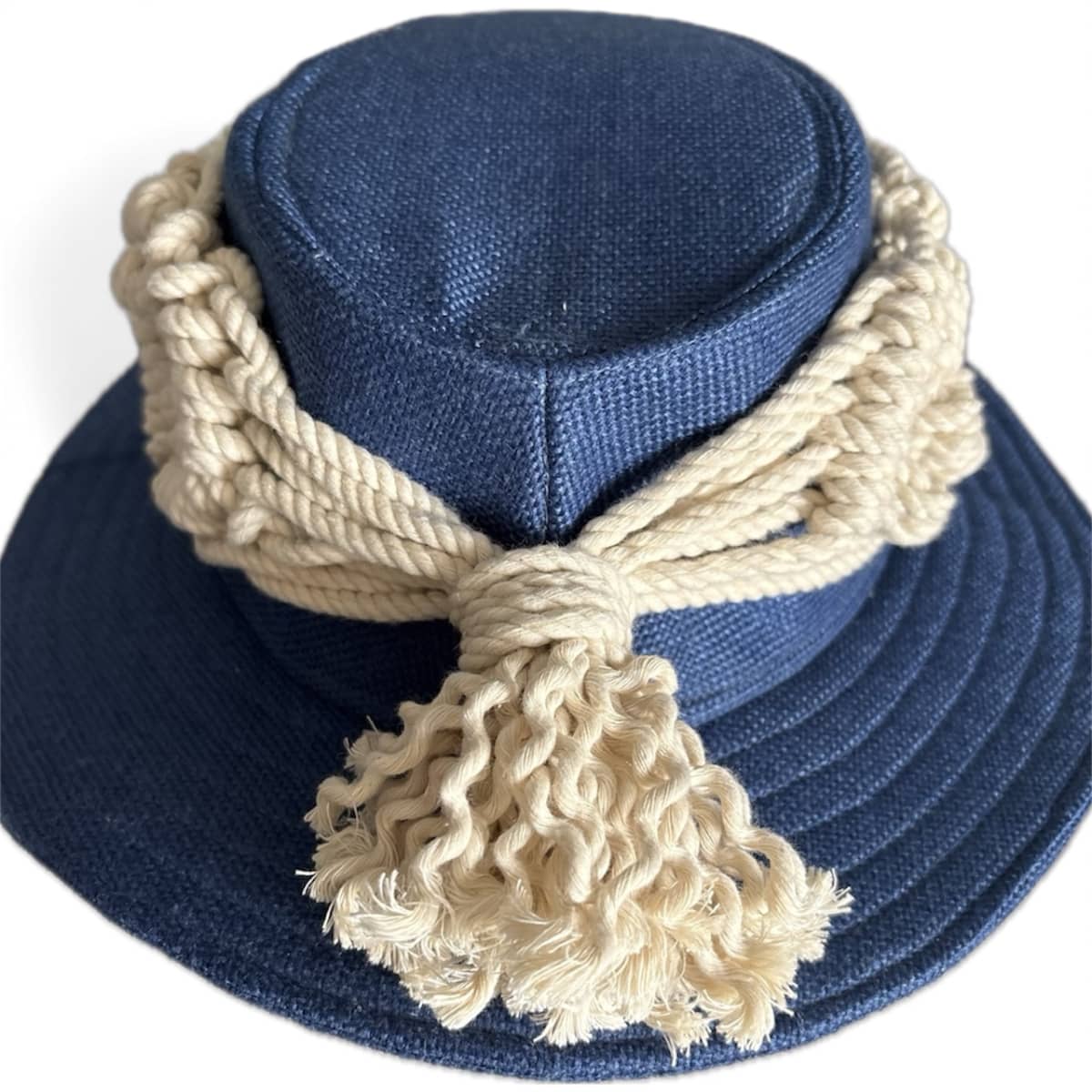 Hat Summer Blue Macrame Manual For Women