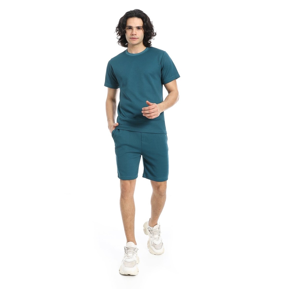 Set T-Shirt Shorts With Sleeves Short Patterned