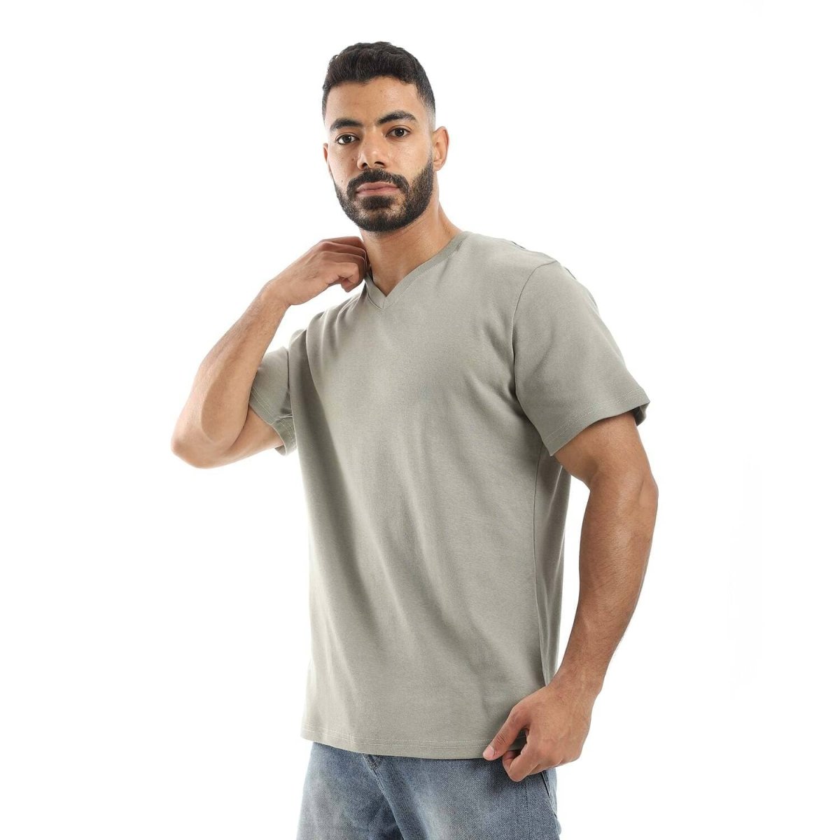 T-Shirt Men's Plain With Sleeves On V