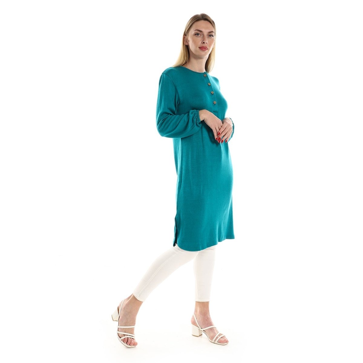 Jacket Women's Knitted With Sleeves Long Buttons