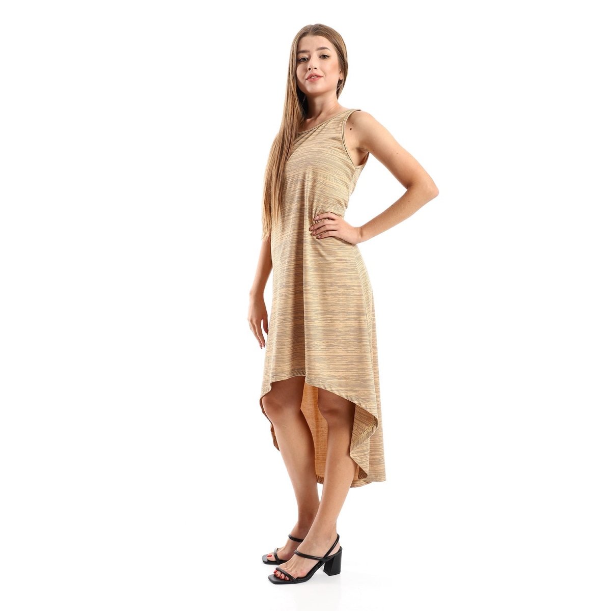 Dress Casual Women's Without Sleeves With Pattern Plain