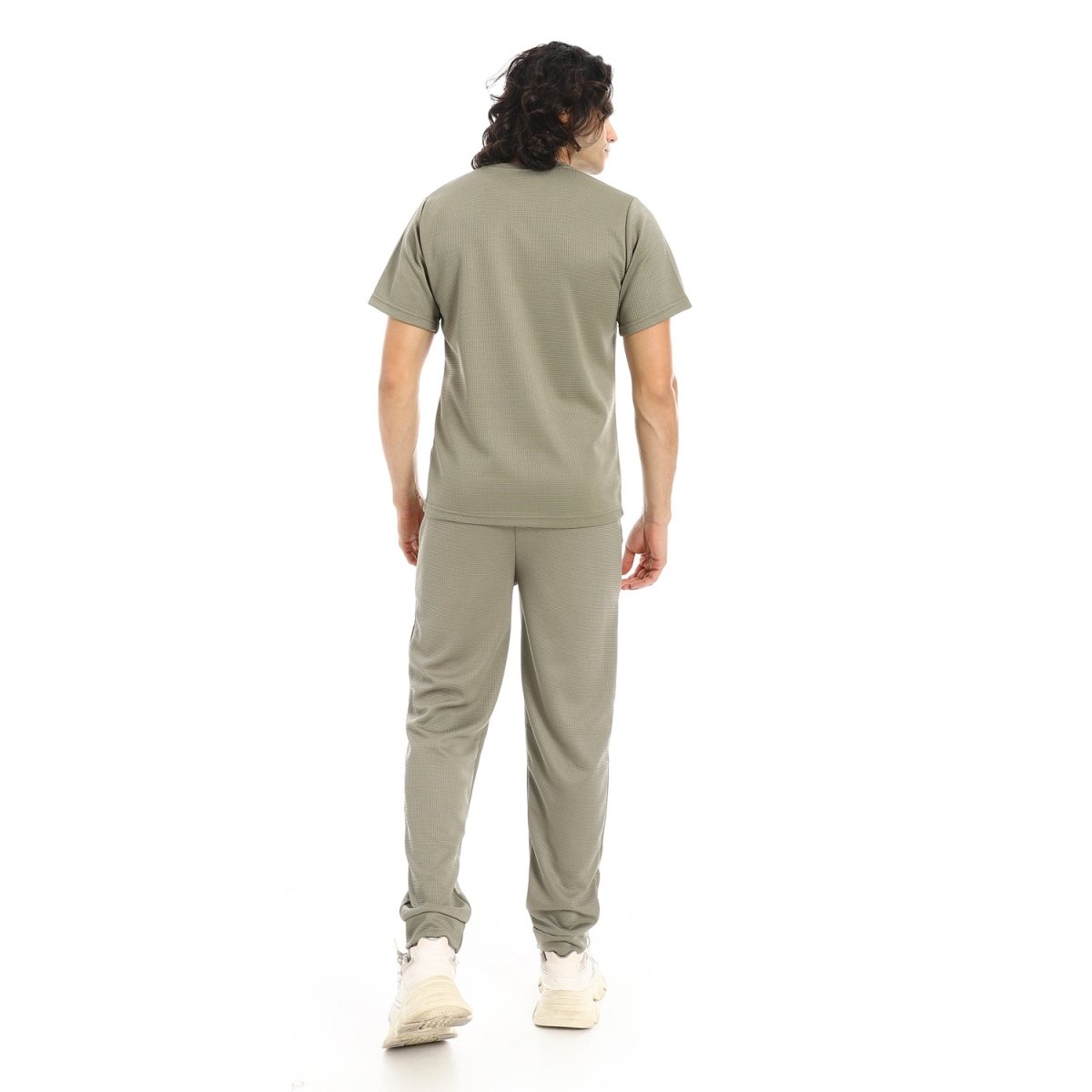 Set T-Shirt Pants With Sleeves Short With Pattern Beige Luxury