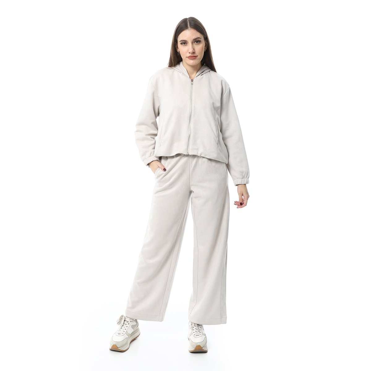 Set Hoodie Zip Pants Wide From Milton