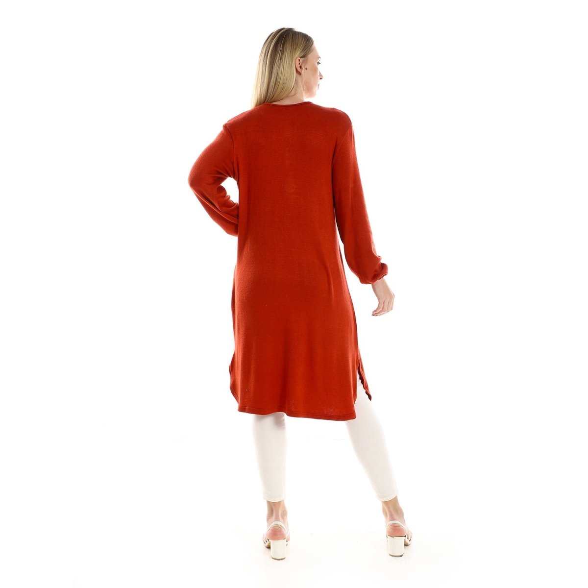 Jacket Women's Knitted With Sleeves Long Buttons