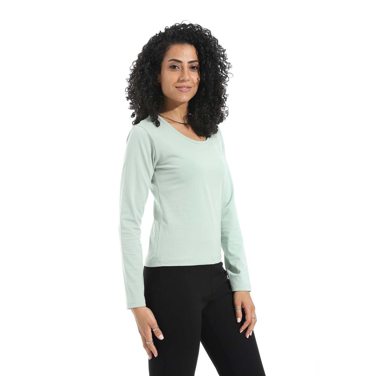 Blouse Women's Lycra With Sleeves Long Neck Wide