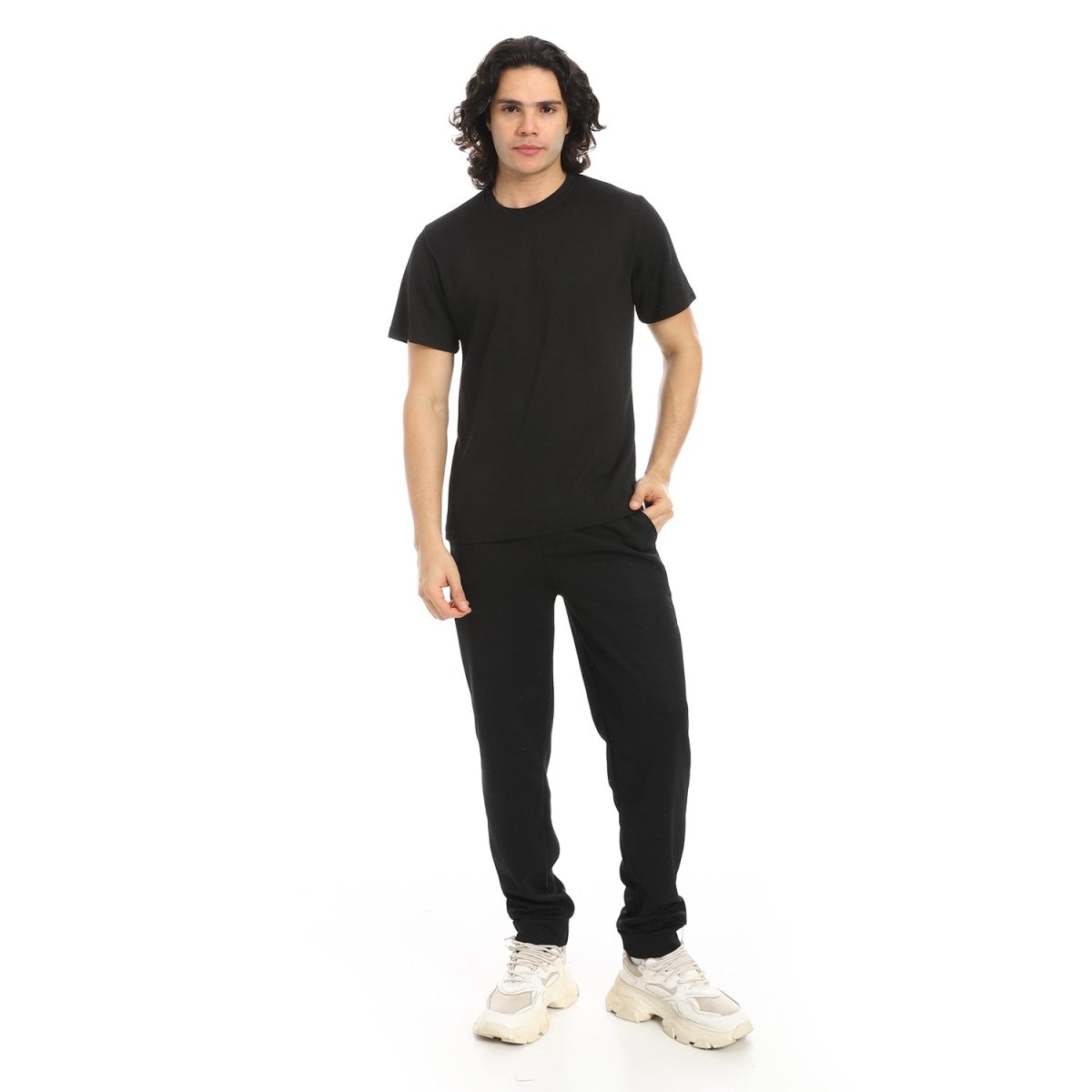 Set T-Shirt Pants With Sleeves Short With Pattern Beige Luxury