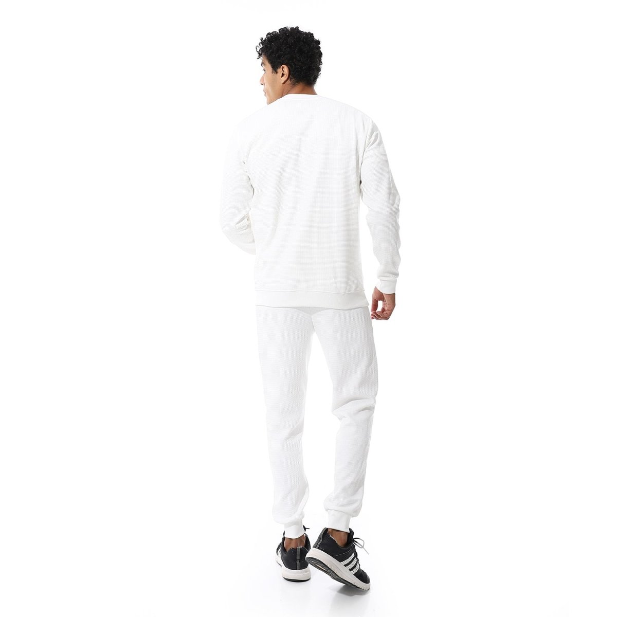 Set From Pants Sweatshirt Shirt Neckline Round Pleated