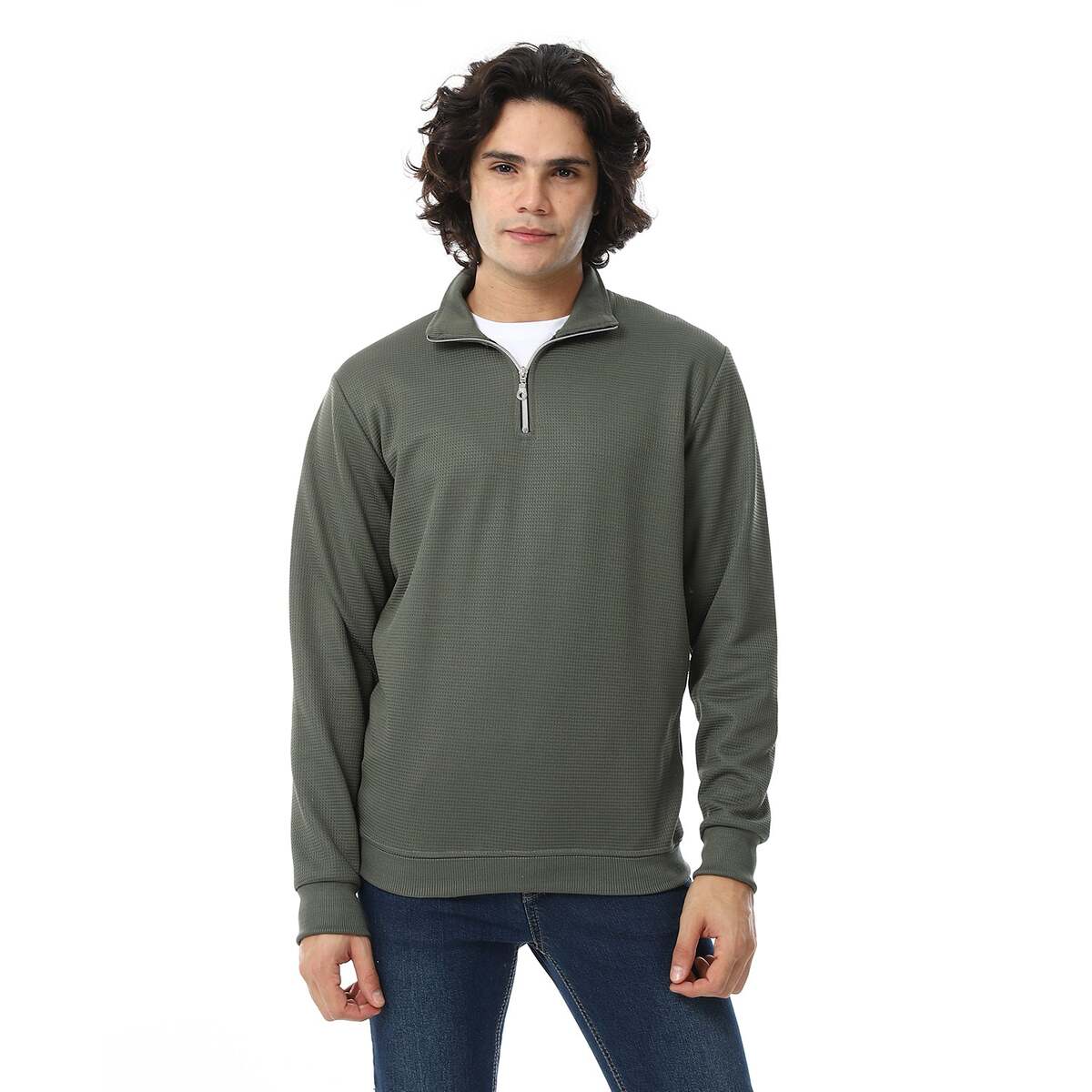 Sweatshirt Shirt Woven Zip
