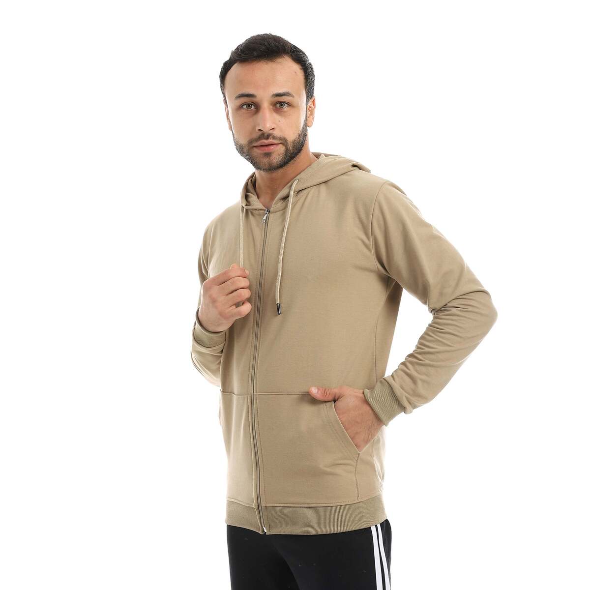 Sweatshirt Shirt Men's Zip Cover Head Fabric Cotton Comfortable