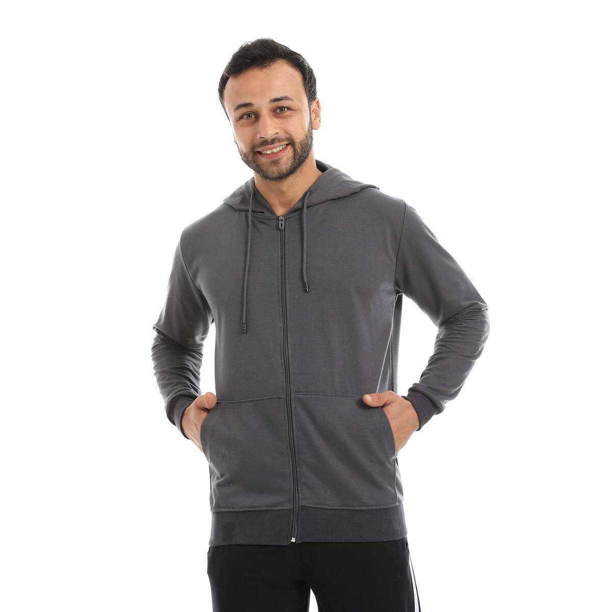 Sweatshirt Shirt Men's Zip Cover Head Fabric Cotton Comfortable