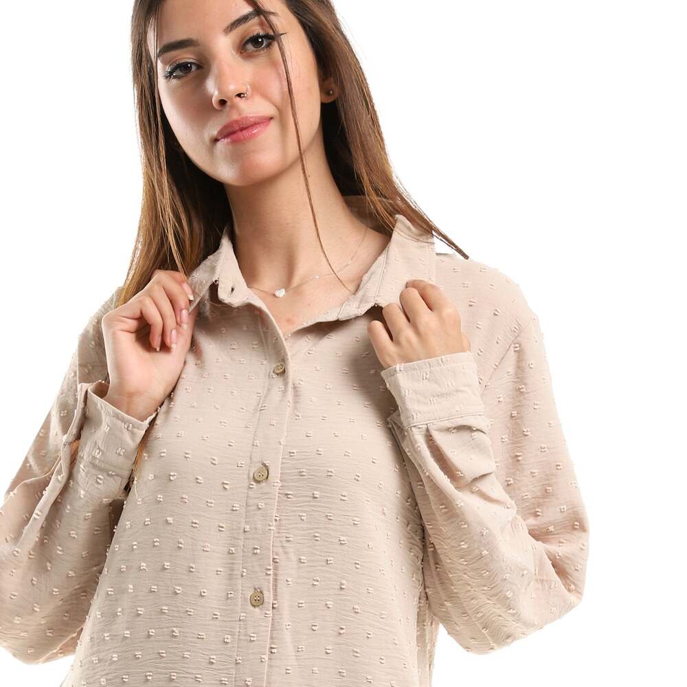 تونيك نسائي بنقشة ذاتية وشقوق جانبية