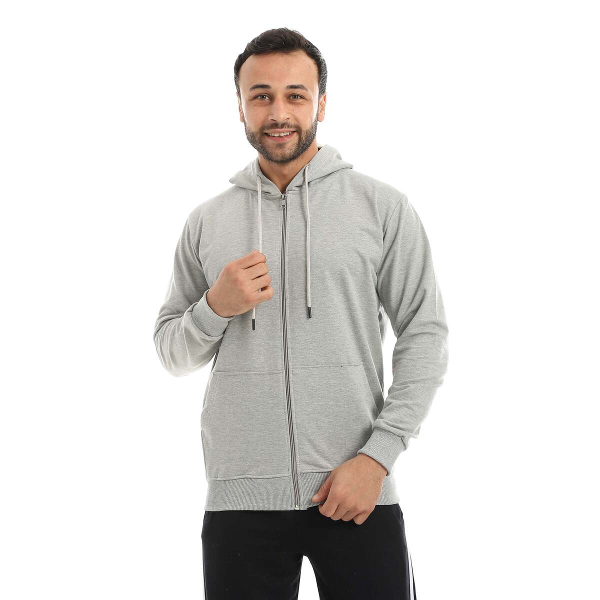 Sweatshirt Shirt Men's Zip Cover Head Fabric Cotton Comfortable