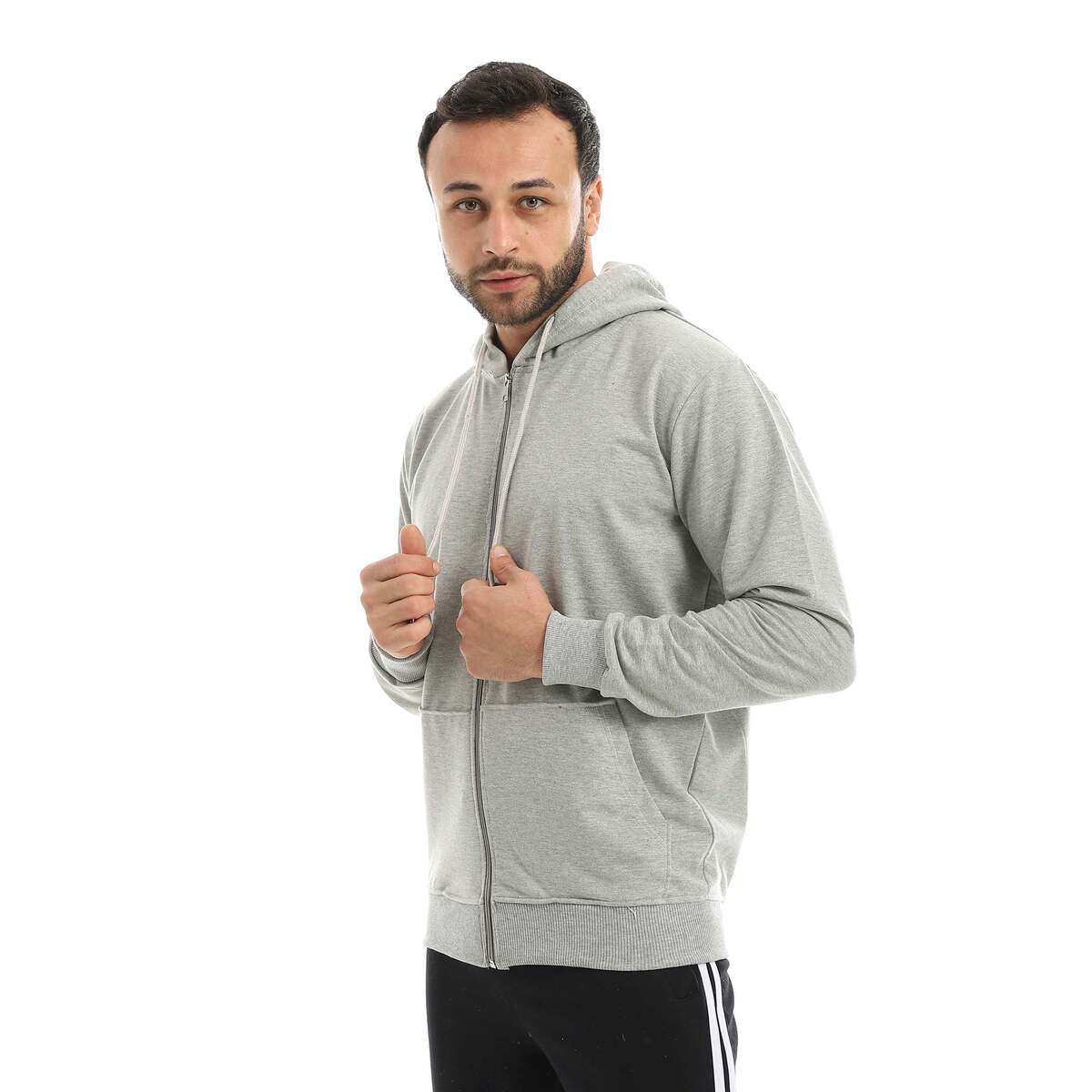 Sweatshirt Shirt Men's Zip Cover Head Fabric Cotton Comfortable