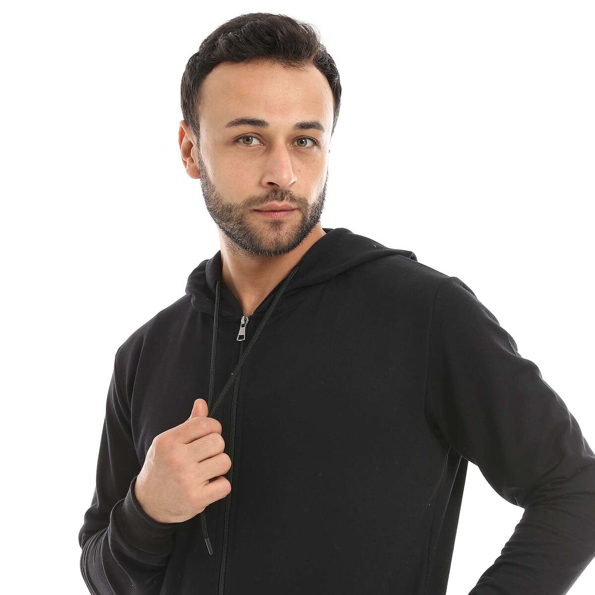 Sweatshirt Shirt Men's Zip Cover Head Fabric Cotton Comfortable