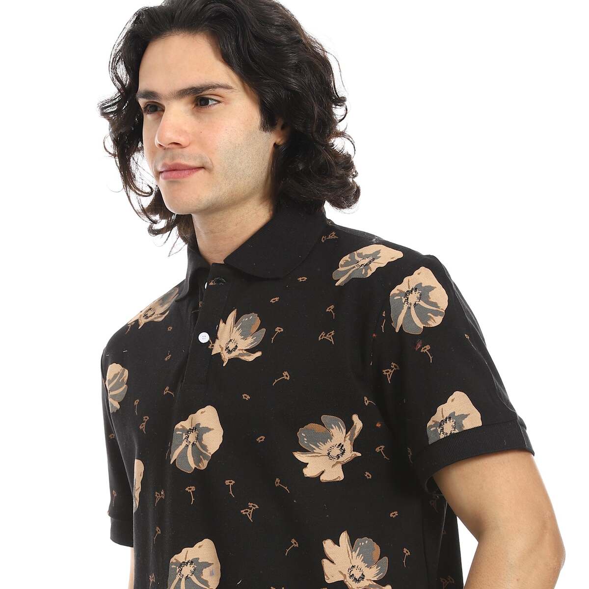 T Shirt Polo Black In Brown Fabric Cotton 100
