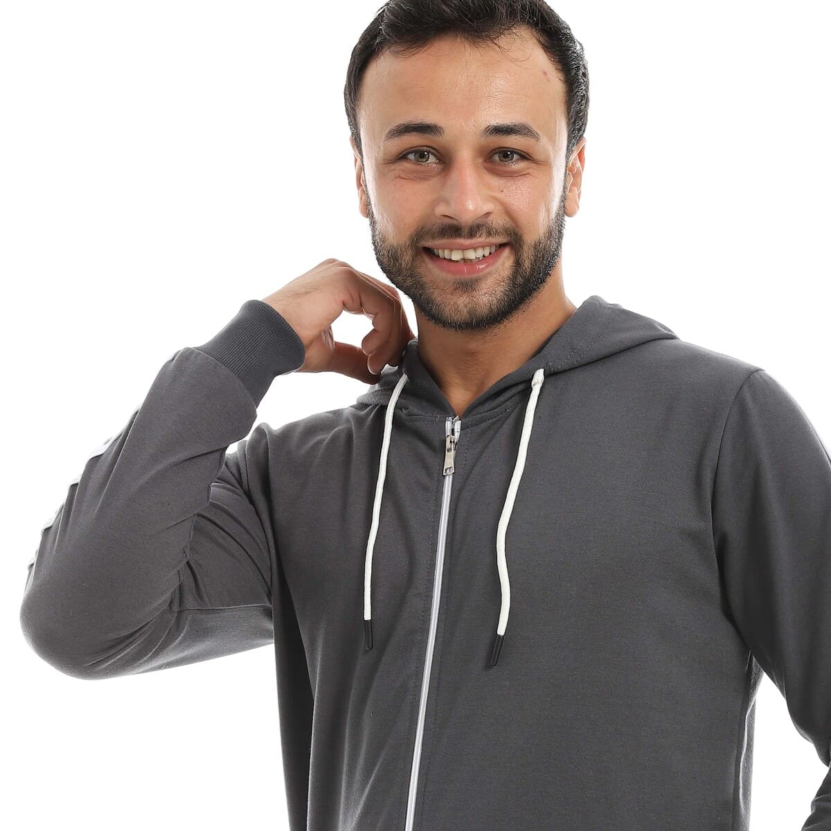 Hoodie Men's Zip With Pants Fabric Cotton Comfortable
