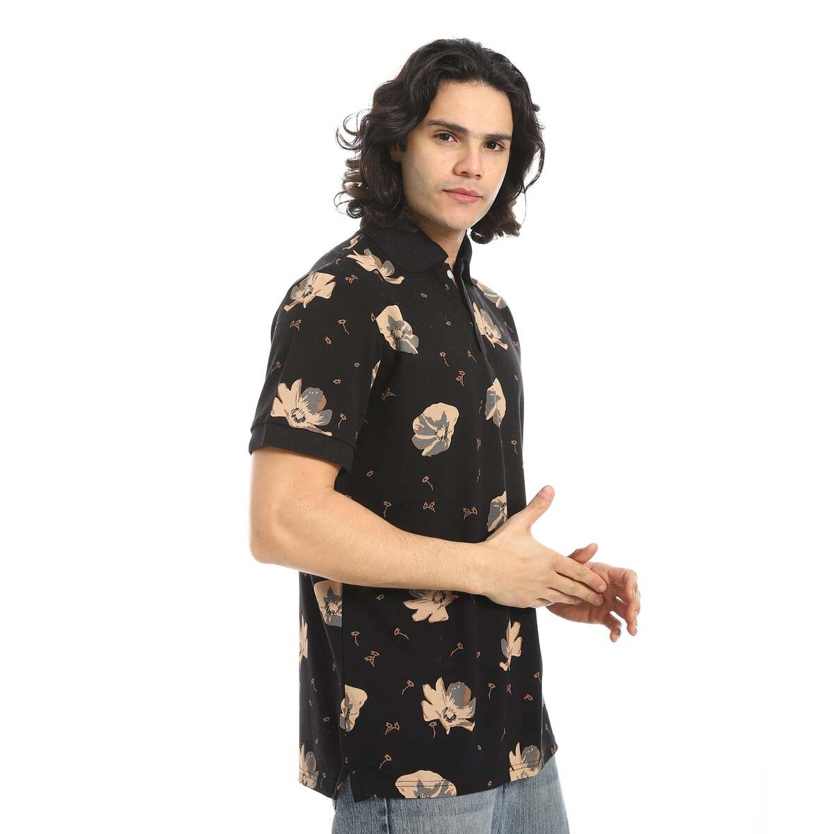T Shirt Polo Black In Brown Fabric Cotton 100