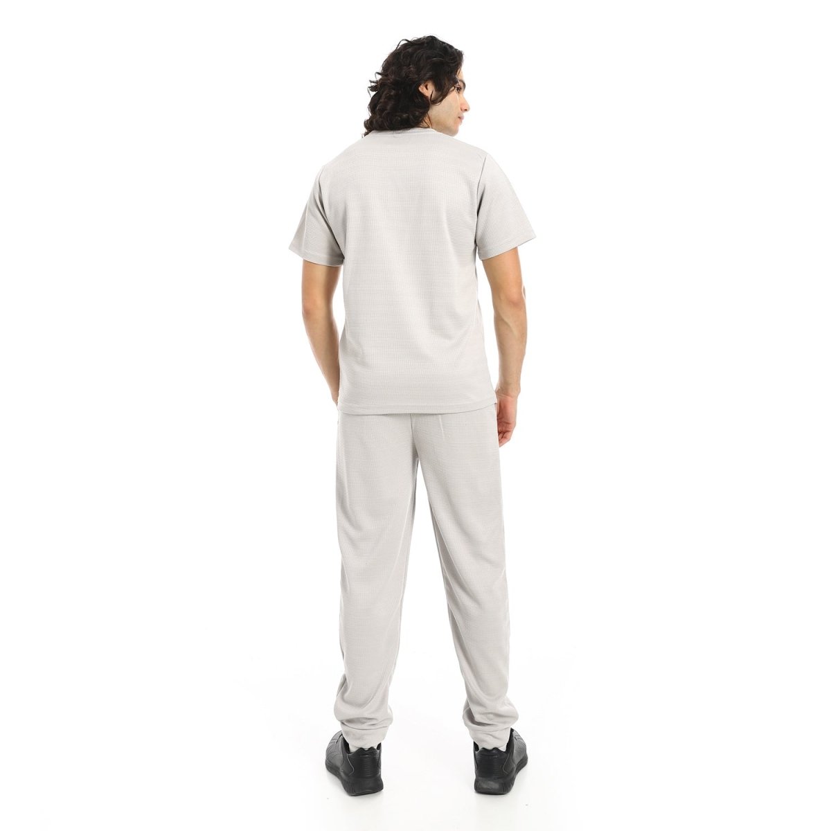 Set T-Shirt Pants With Sleeves Short With Pattern Beige Luxury