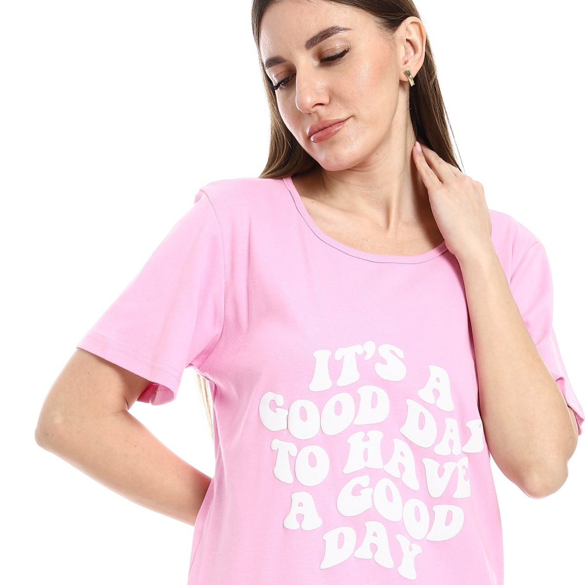 Shirt Sleep Women's Special With Sleeves Short 100 Cotton