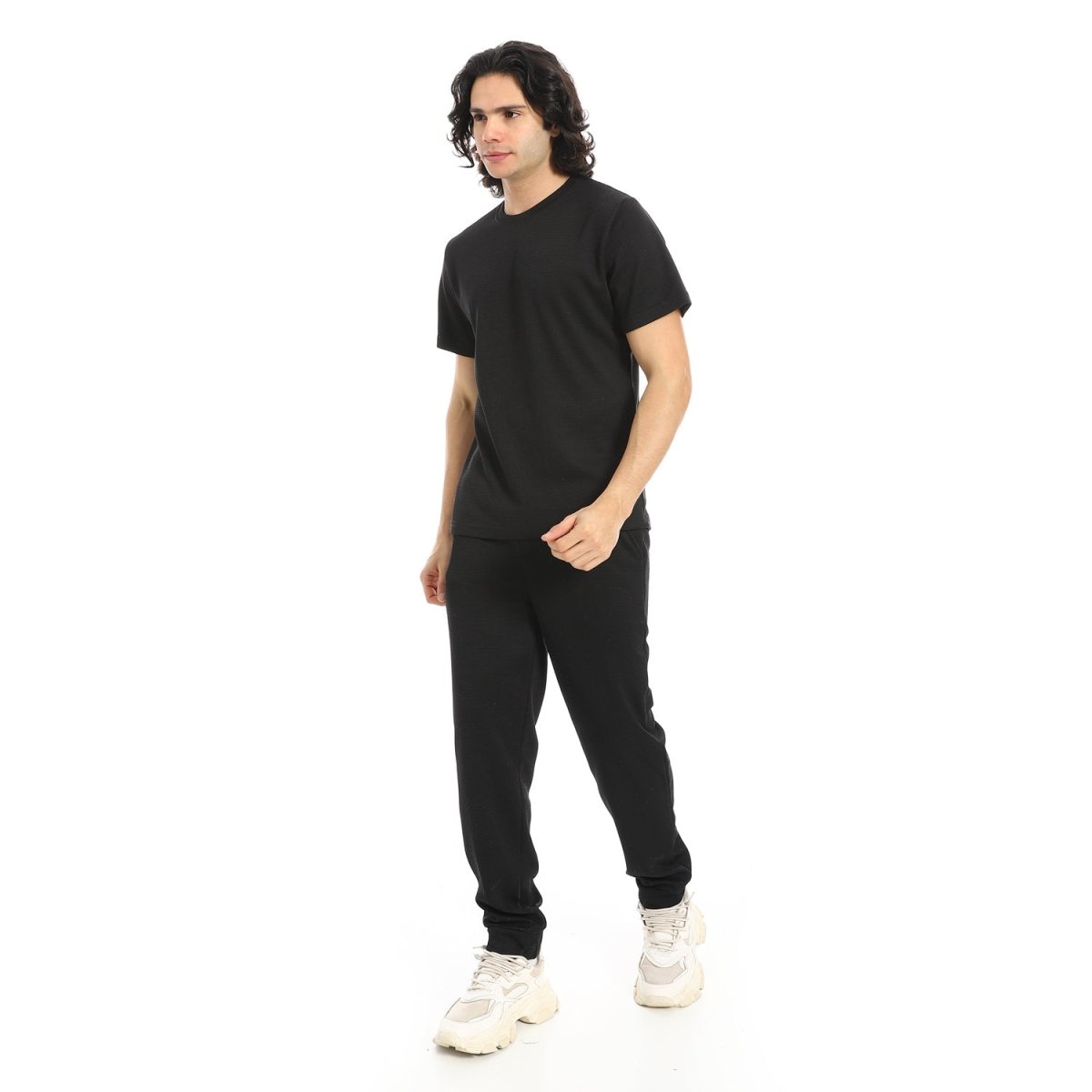 Set T-Shirt Pants With Sleeves Short With Pattern Beige Luxury