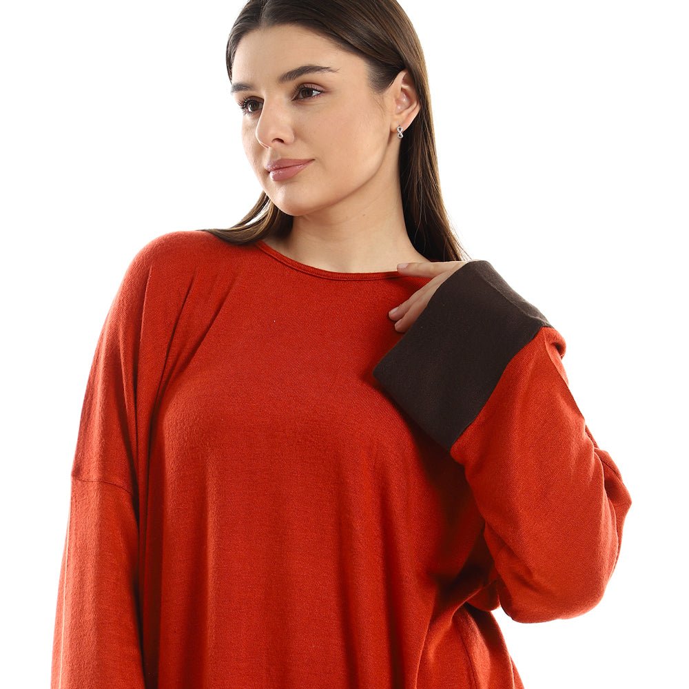Set Women's Blouse Skirt Plain Color Havan