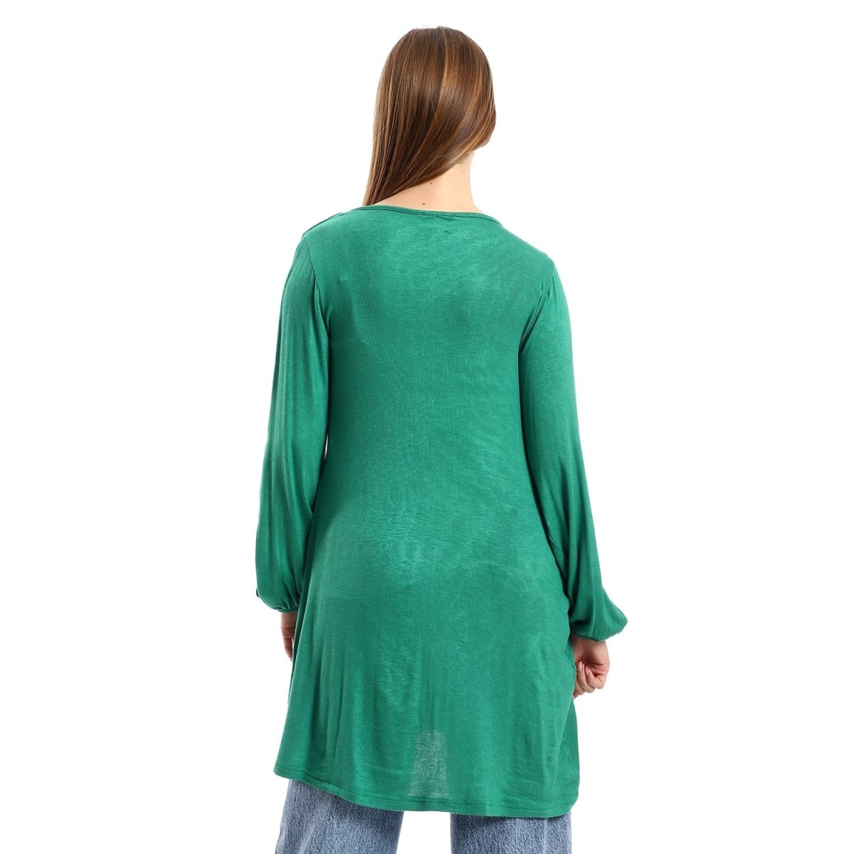 Tunic Collar Round Sleeves Side Multi Colors