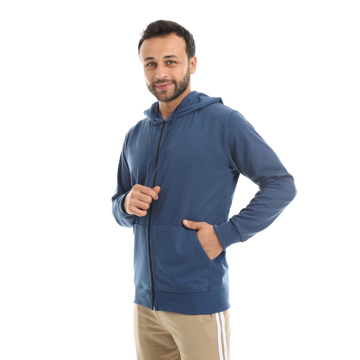 Sweatshirt Shirt Men's Zip Cover Head Fabric Cotton Comfortable