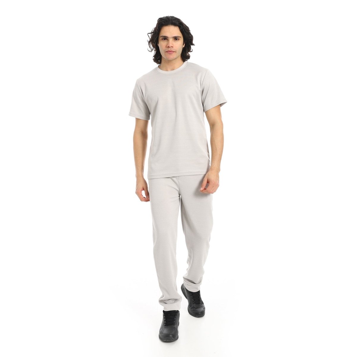 Set T-Shirt Pants With Sleeves Short With Pattern Beige Luxury