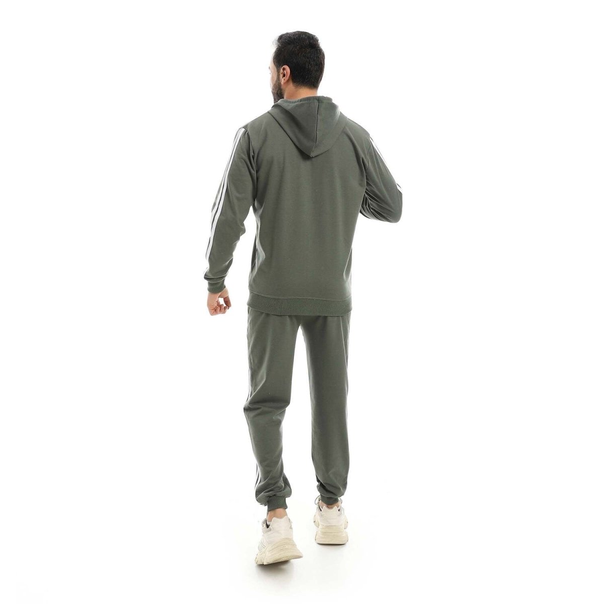 Hoodie Men's Zip With Pants Fabric Cotton Comfortable