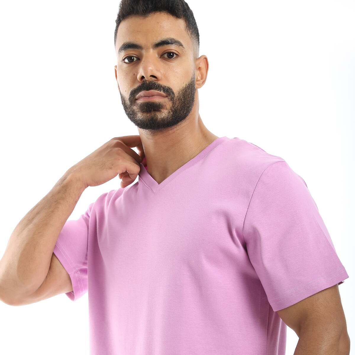 T-Shirt Men's Plain With Sleeves On V