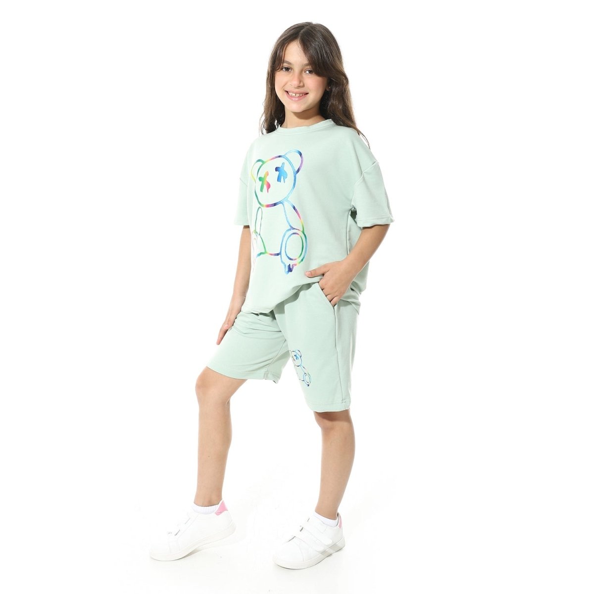 Set Pajamas Kids Summer Print Casual From Front Unisex