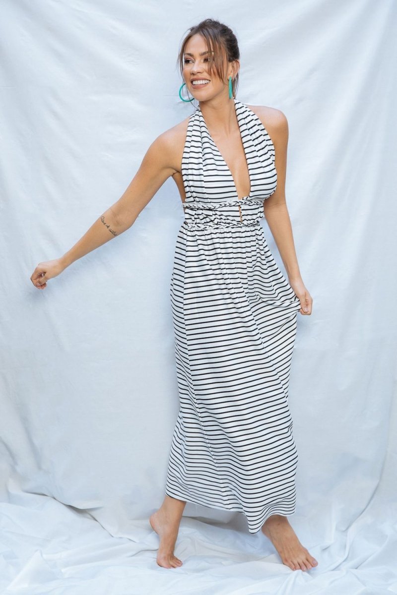 Dress Kady Long Striped Without Back